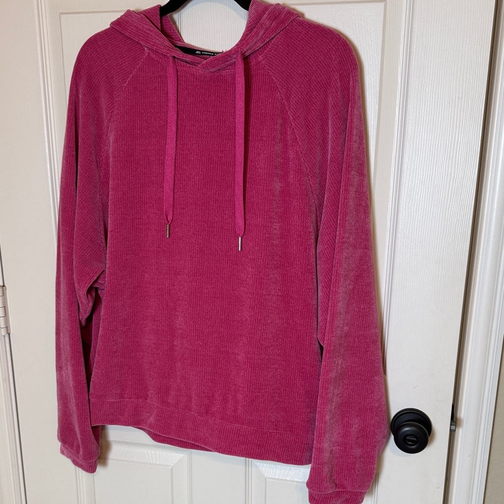Andrew Marc Sport Pink Velour Hoodie‎ Size XL